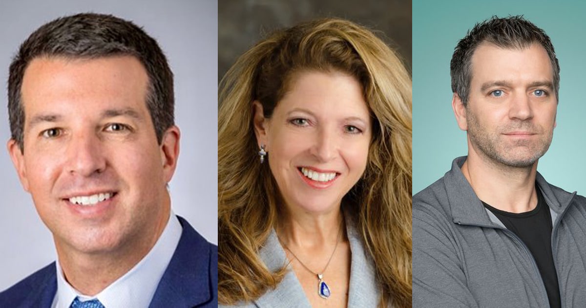 Three DispatchHealth executives in professional headshots - featuring new leadership team members