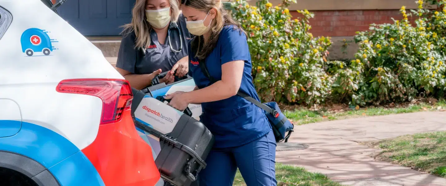 DispatchHealth Providers unloading the rover with medical cases