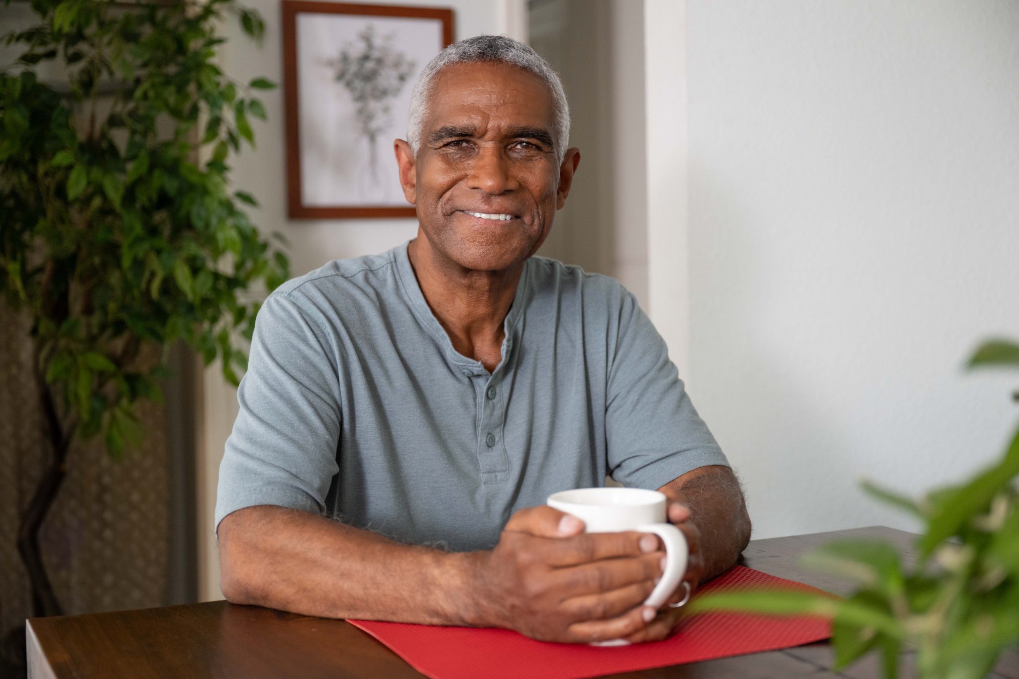 Patient at home awaiting in-home medical care.